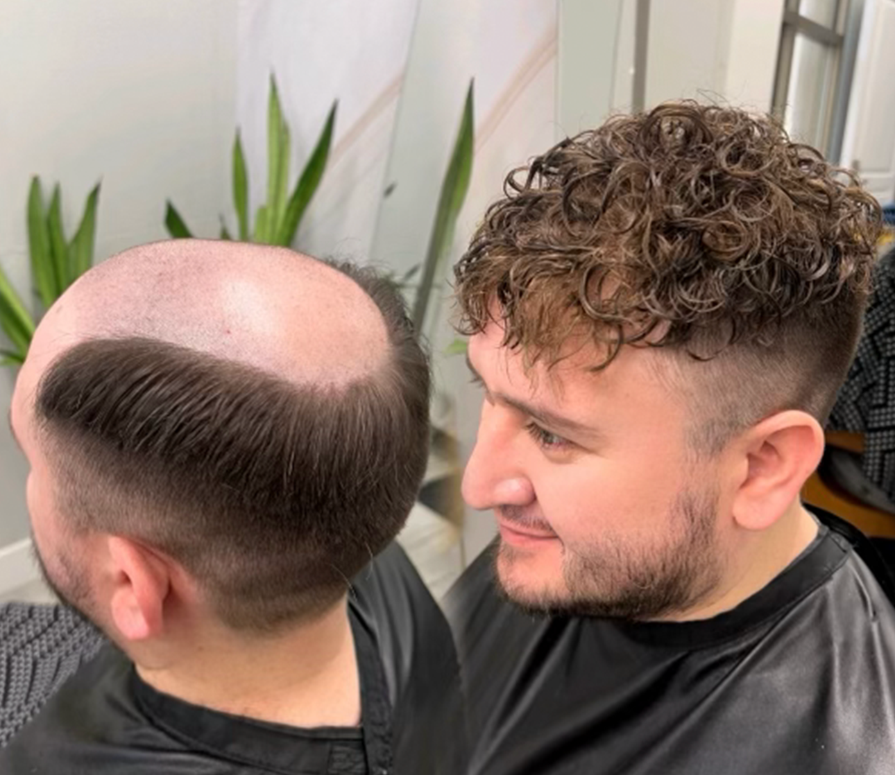 Non-surgical hair system style example